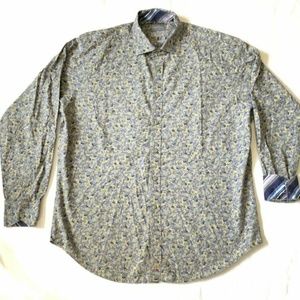 Thomas Dean Lavender Floral Rose Print Button Up